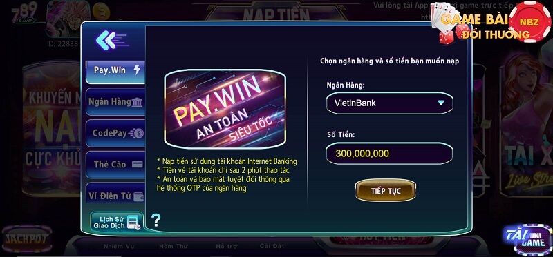 nạp tiền pay.win game bài đổi thưởng 789 Club