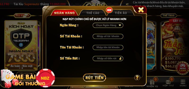 Rút tiền Sunwin Go88