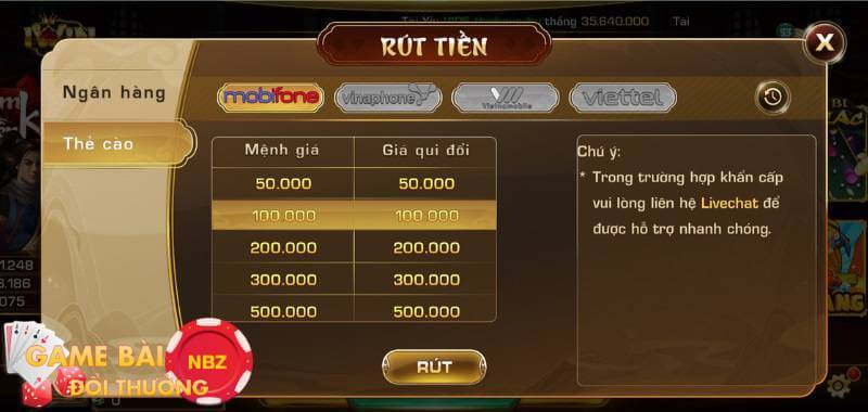 Game casino đổi thưởng thẻ cào