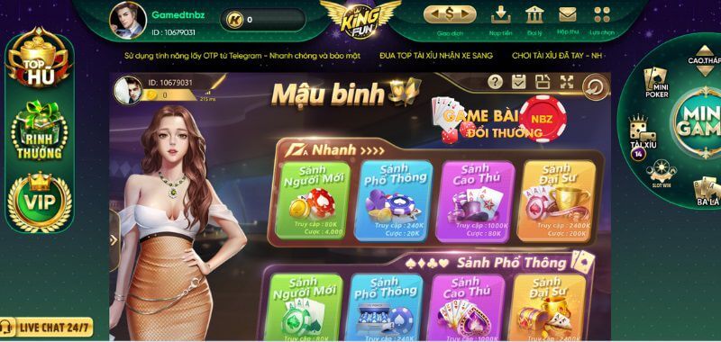 Đánh bài Kingfun V8