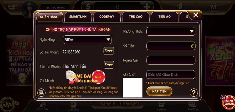 Nạp rút tiền Nhatvip Club