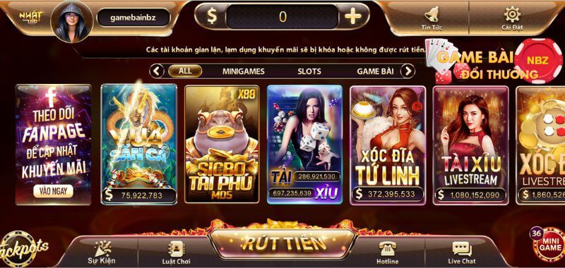 Giao diện web game Nhatvip.Club