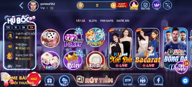 Giao diện Web Bốc Fun