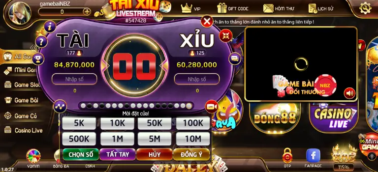 Game tài xỉu Live