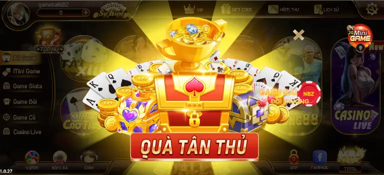 Cổng game tặng quà tân thủ