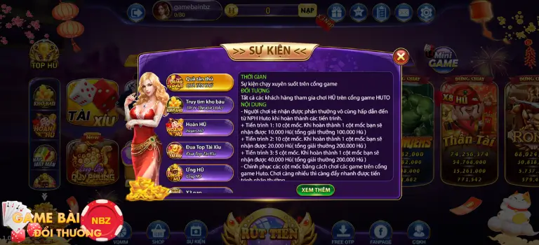 Sự kiện cổng game Huto89.Vin