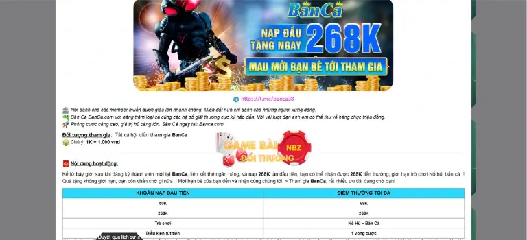 Banca28 tặng 268K