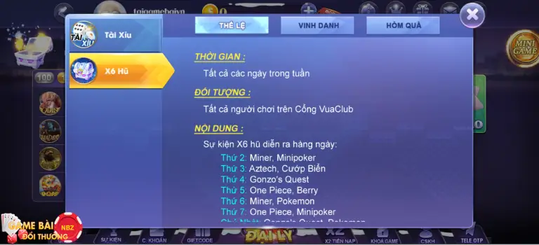 Sự kiện game Vuaclub.City