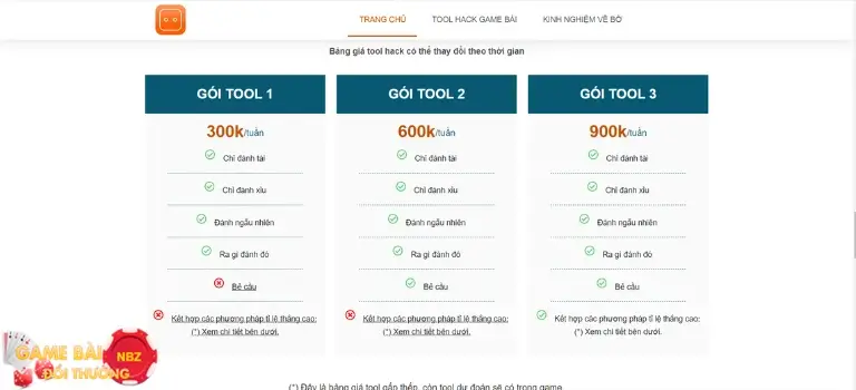 Giá mua tool hack tài xỉu trên mạng