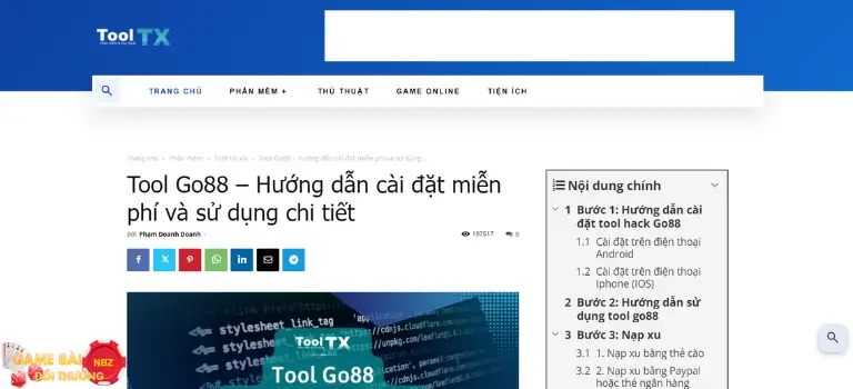 Trang tải Tool hack tài xỉu Go88 trên mạng