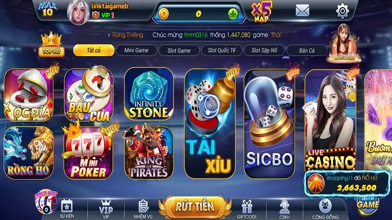 Giao diện bắt mắt của Max10.Fun